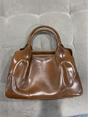 Varriale Red Large Satchel Patent Leather Handbag